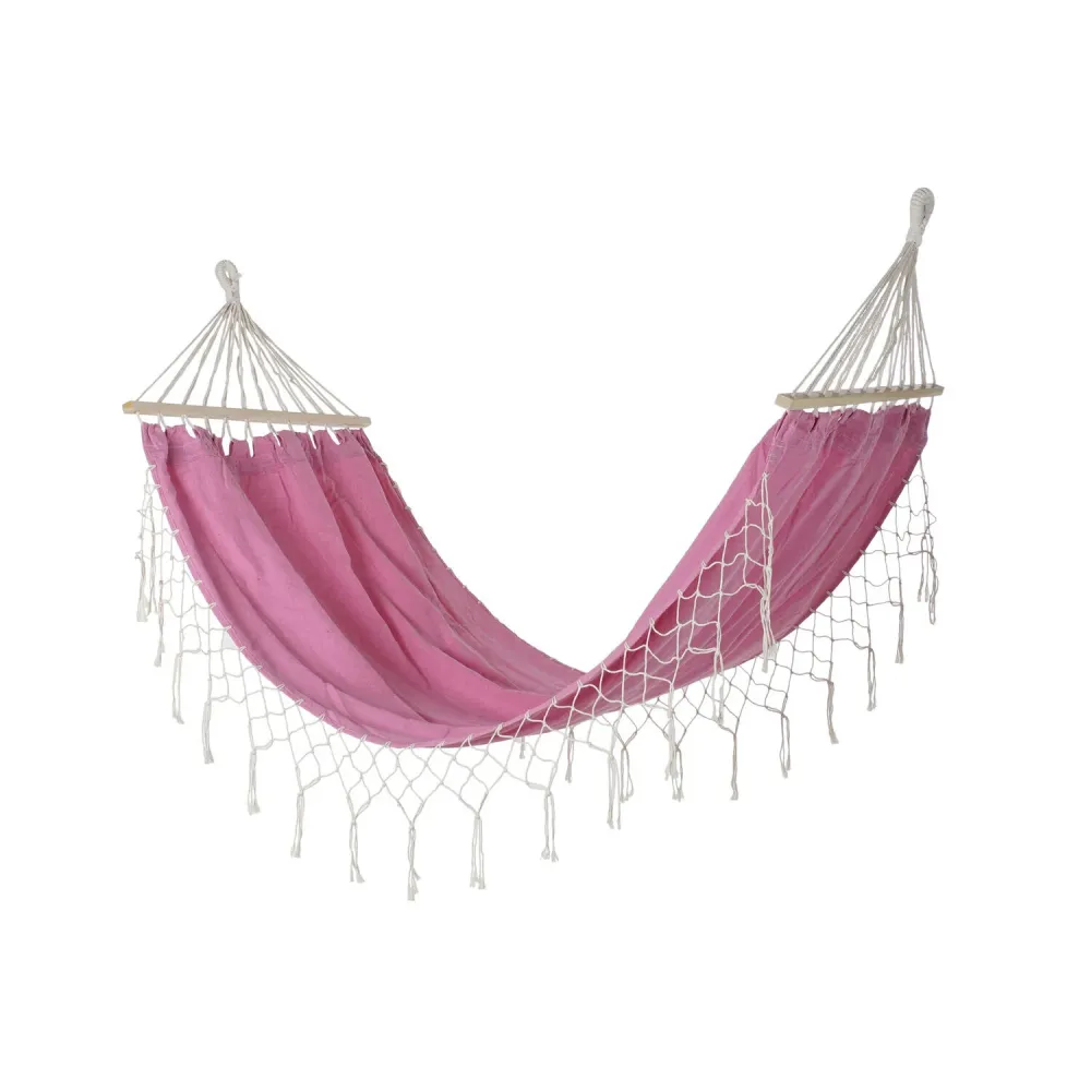 HAMACA POLIESTER ALGODON 255X80X28 FLECOS ROSA