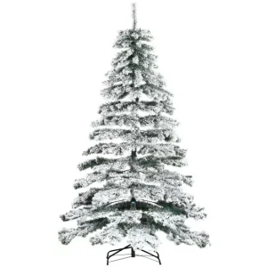HOMCOM Árbol de Navidad 225 cm Árbol de Navidad Artificial Nevado con 1083 Ramas y Soporte de Metálico Árbol de Navideño p...