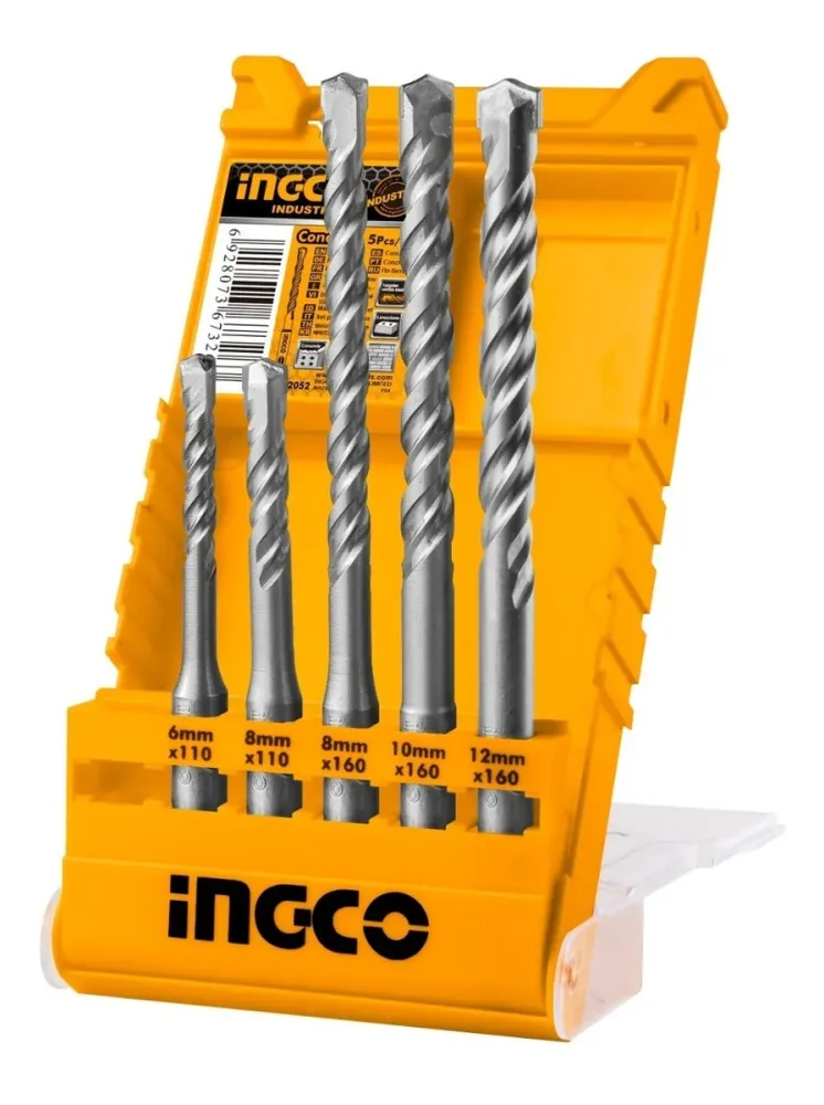JUEGO DE BARRENAS SDS PLUS 1/4 15/32 5 PCS PLUS KIT INGCO UAKD2052