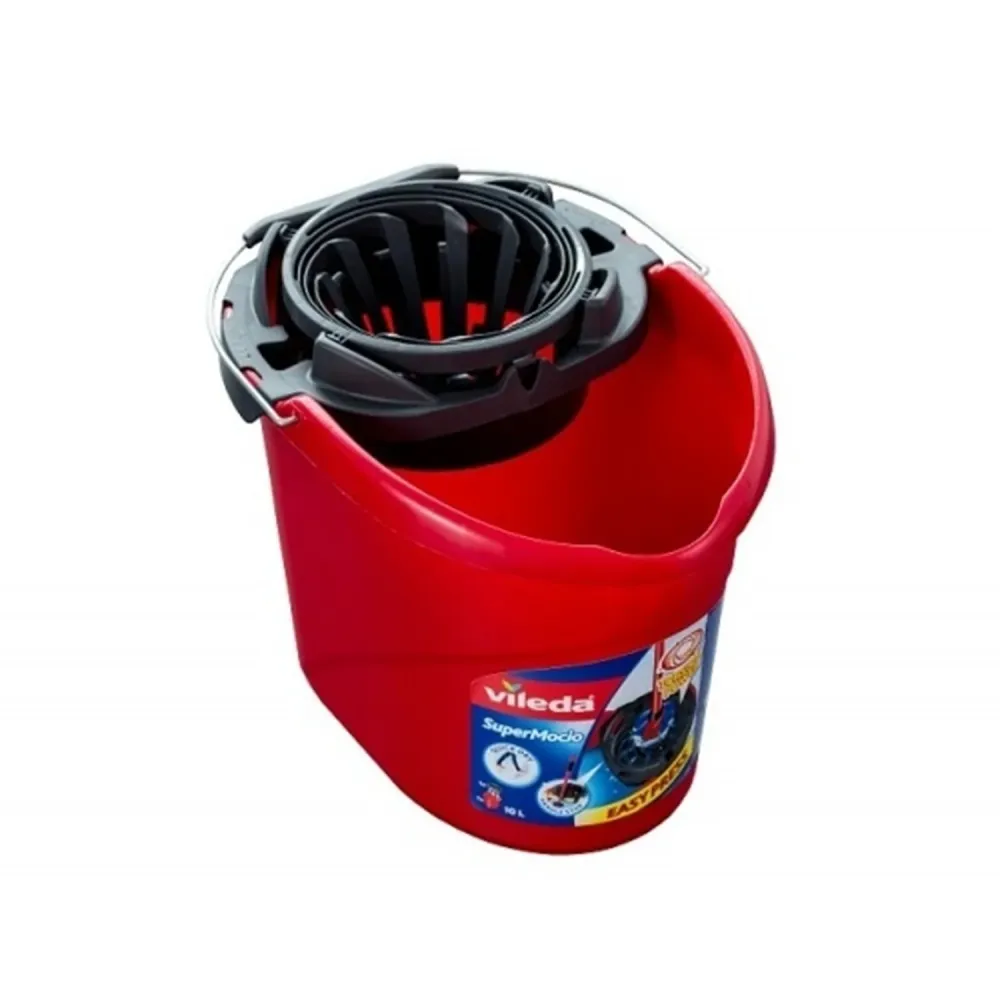 Vileda 128767 Vileda Supermocio Mop Bucket Exprimer Handle Emblemático Original Duradero