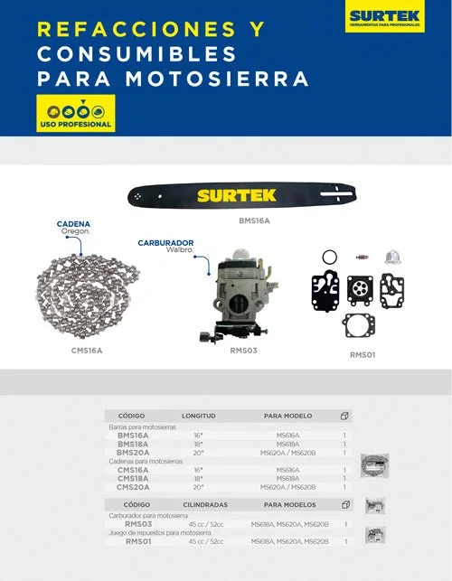 Bují de Encendido Carburador para motosierra 38cc, 45cc, 52cc surtek