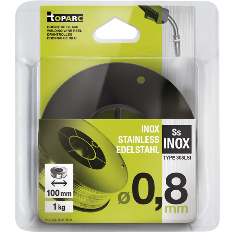 Gys 086616 hilo mig inox ø0,8 - bobina plástico s100 1kg - er308lsi / g19 Fácil Sustitución