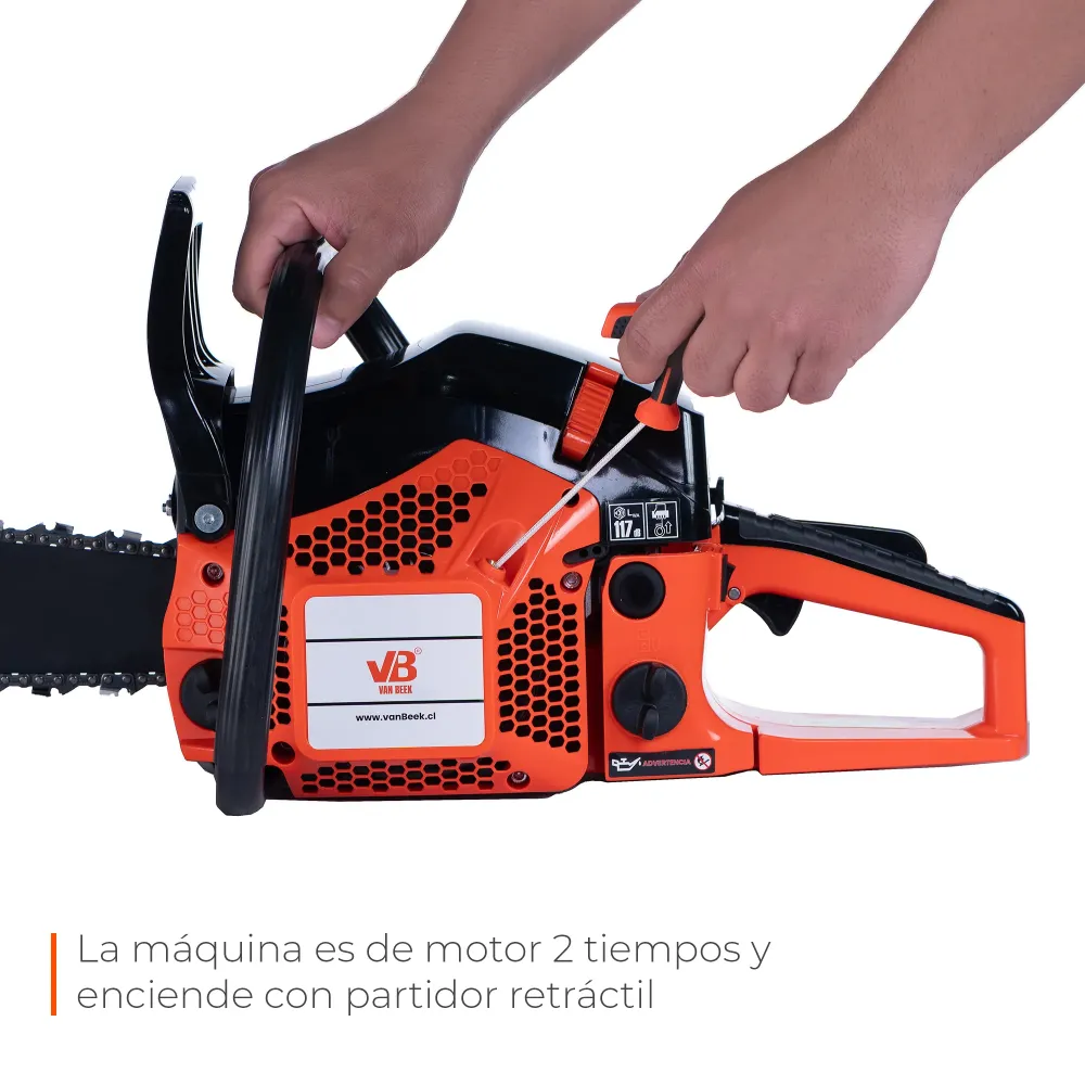 Motosierra Gasolina MSvB5200 20" van Beek Compatible con Briggs & Stratton