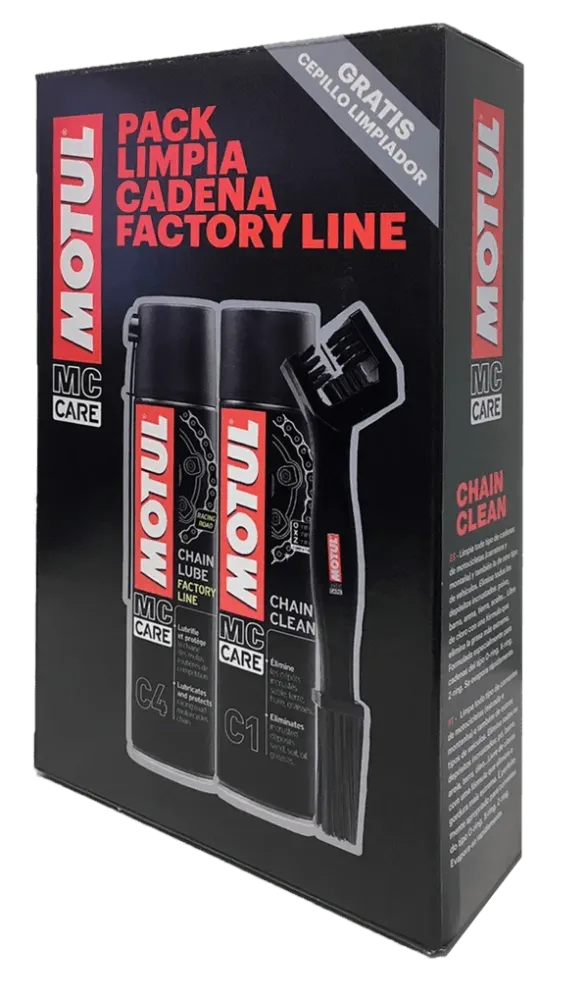 Pack Limpiador de Cadenas Motul Factory Line – Mantenimiento Privilegiado para Cadenas de Moto