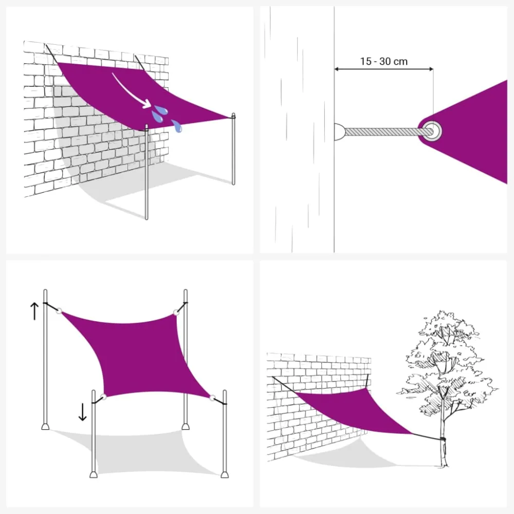 vidaXL toldo de vela poliéster oxford 100% arena 8x6 m