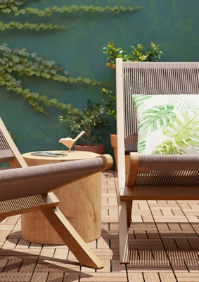 Abono Orgánico Premium Pack de 9 baldosas exterior madera de acacia 30x30 cm