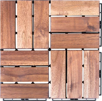 Abono Orgánico Premium Pack de 9 baldosas exterior madera de acacia 30x30 cm