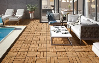 Acolchado de Corteza Baldosa encajable de madera Smartdeck marrón 30x30 cm y 25 mm