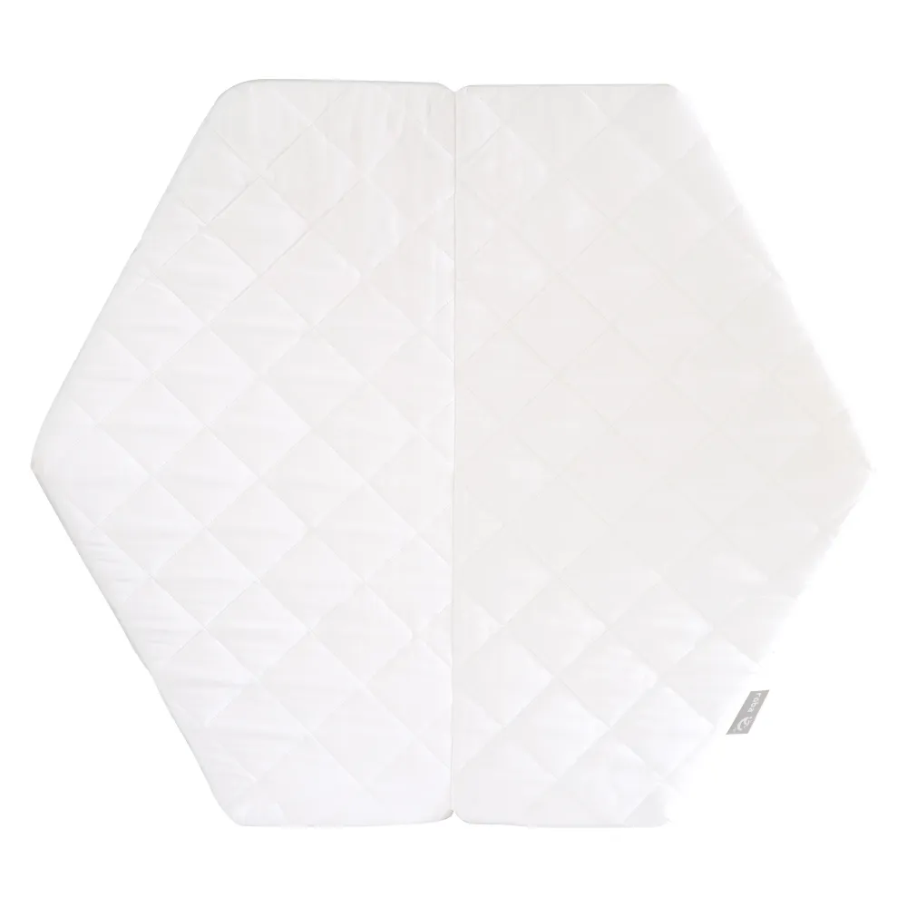 Colchón para parque, hexagonal, colchón para parque blanco, acolchado, LxAxA 112 x 97 x 4 cm para Plantas de Interior