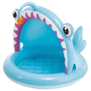 INTEX Piscina infantil hinchable Angler Fish con parasol y suelo acolchado | pH Balanceado |
