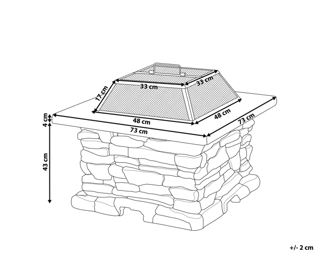 Chimenea rectangular gris definido KELUD