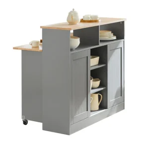 Aparador de Almacenamiento con Encimera Extensible Isla de Cocina Armario de Cocina Múltiple 110 x 97 x 68 cm FSB36-HG SoB...