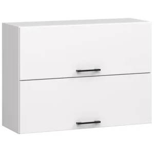Fregadero de Acero para Armario de cocina de pared AKORD W80 sistema OLIWIA Blanco 80 cm 2 puertas abatibles Blanco mate 2...