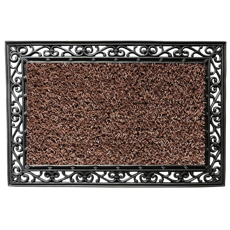 Tapete de césped artificial GrassWorx Clean Machine de 61 cm de ancho x 91 cm de largo, de hierro forjado marrón, con tall...