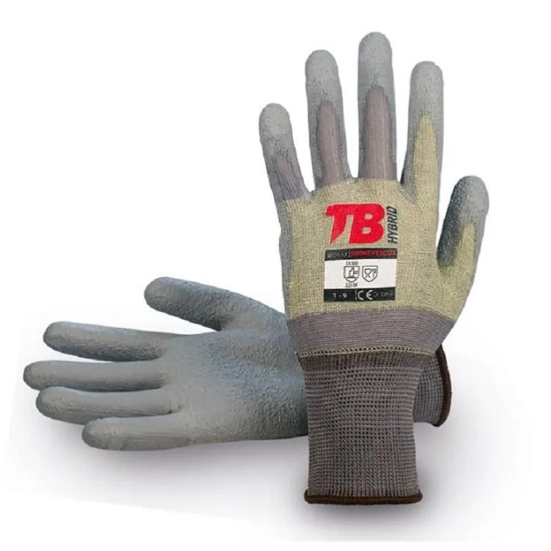 Guante nylon gris con kevlar palma poliuretano 500nevercut antiabrasion tal