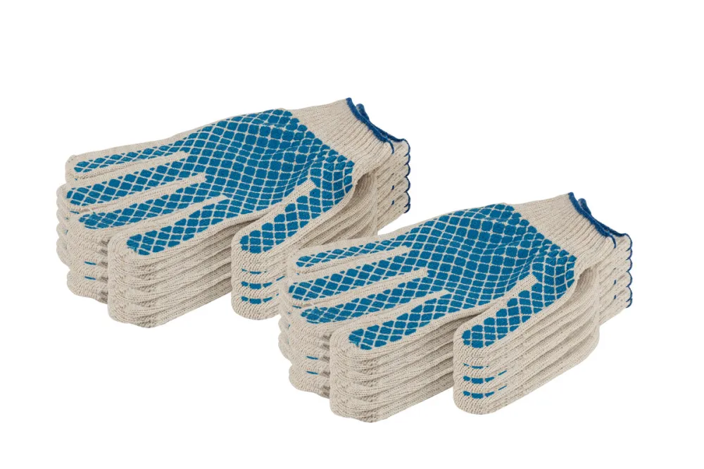 Guantes de aLGodón tejidos chess dousy - 12 unidades. (Talla L)