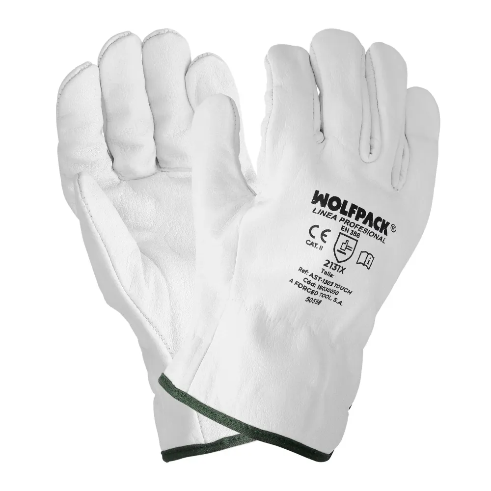 Guantes De Trabajo De Piel Flor De Vacuno, Proteccion Laboral, Riesgos Mecanicos, Guantes De Seguridad De Cuero. Talla 11"...