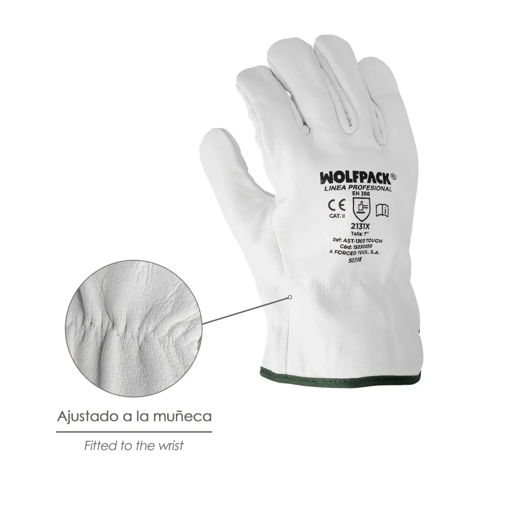 Guantes De Trabajo De Piel Flor De Vacuno, Proteccion Laboral, Riesgos Mecanicos, Guantes De Seguridad De Cuero. Talla 11"...