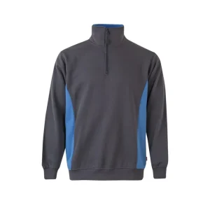 Sudadera bicolor cremallera xs gris/celeste con Ajuste de Velcro