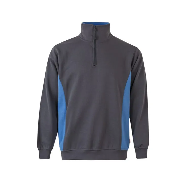 Sudadera bicolor cremallera xs gris/celeste con Ajuste de Velcro