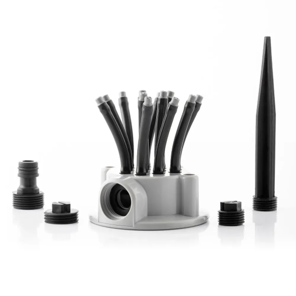 Programador de Riego Digital Aspersor de riego Klerdden InnovaGoods 36 chorros giro 360º para jardín gris 22x9x9 cm