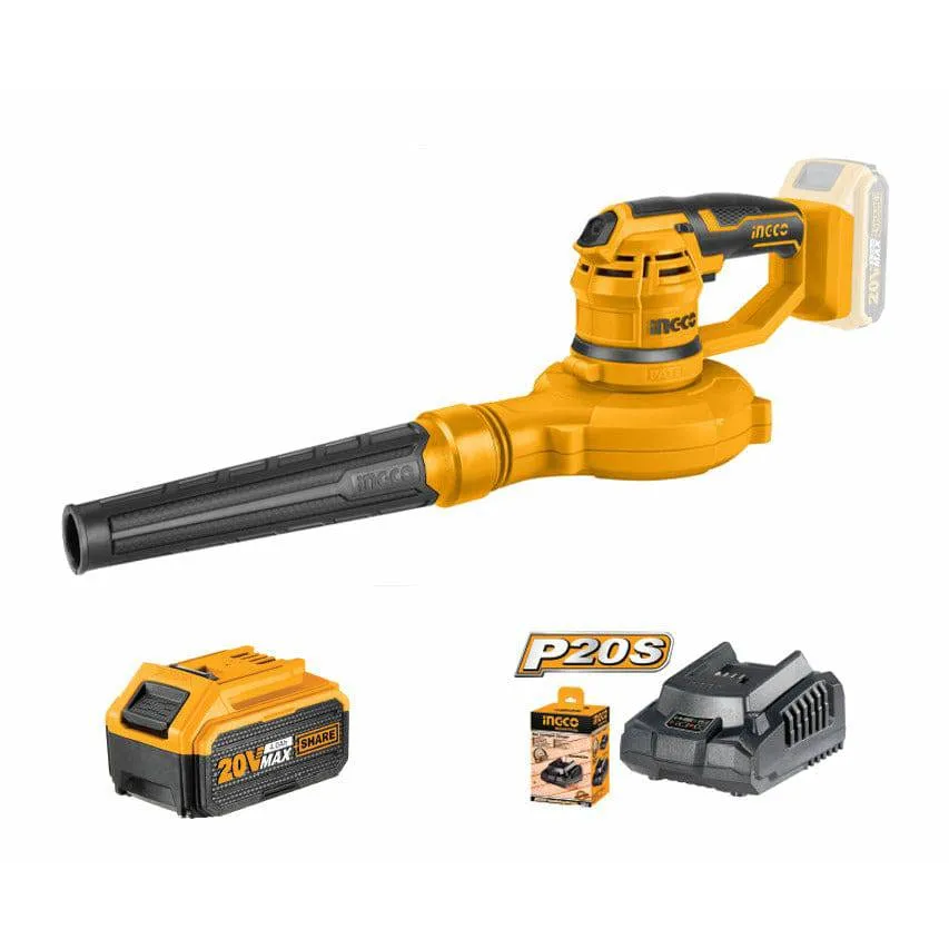 Soplador Blower Inalambrico 20v Con Bateria 4h INGCO UFCLI2001 para Uso Residencial