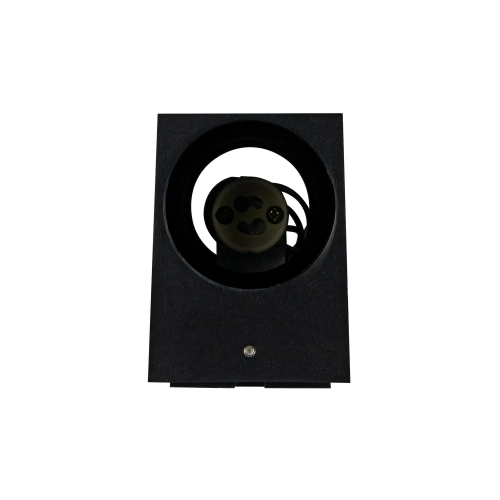 Apliques de pared rectangular para dos bombilla LED gu10 negro(apcgu10-1n) sin Humo ni Olor