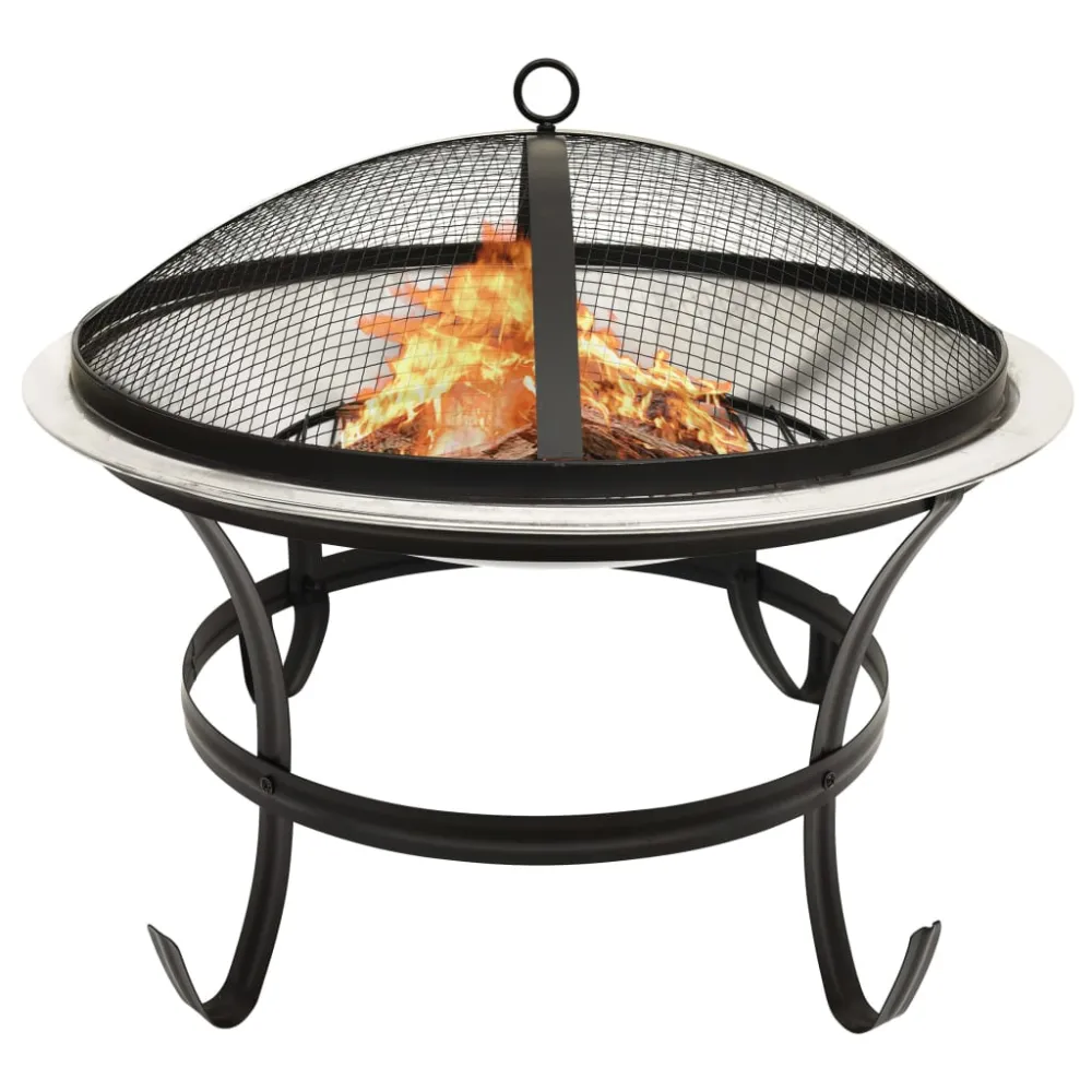 Briquetas de Larga Brasero y barbacoa 2 en 1 atizador acero inoxidable 56x56x49 cm