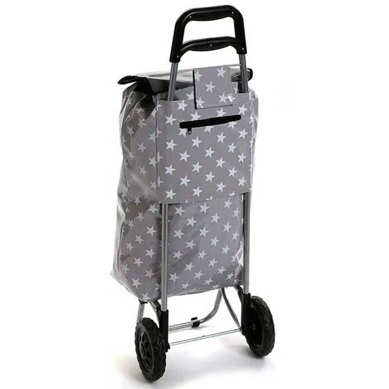 Carro para compra Nordic Star estampado de estrellas gris 95x35x28 cm
