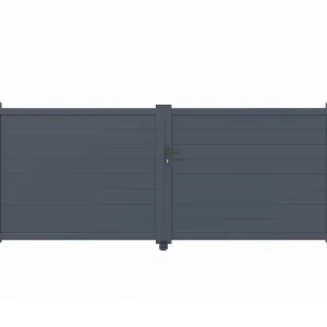 Pastillas de Encendido Puerta abatible 3,5m eiger al.140cm alu gris + 2 postes 20x20cm al.166cm