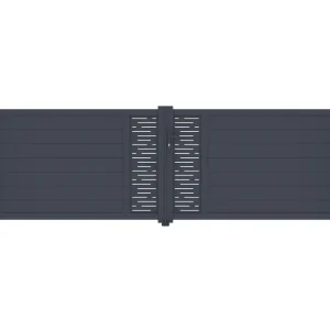 Puerta abatible 4m arlberg al.120cm alu gris + 2 postes 20x20cm al.166cm