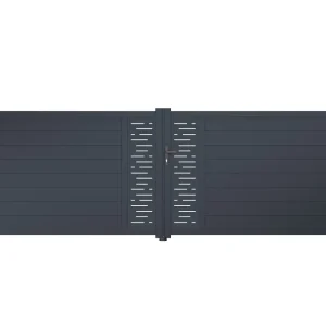 Puerta abatible 4m arlberg al.140cm alu gris + 2 postes 20x20cm al.166cm