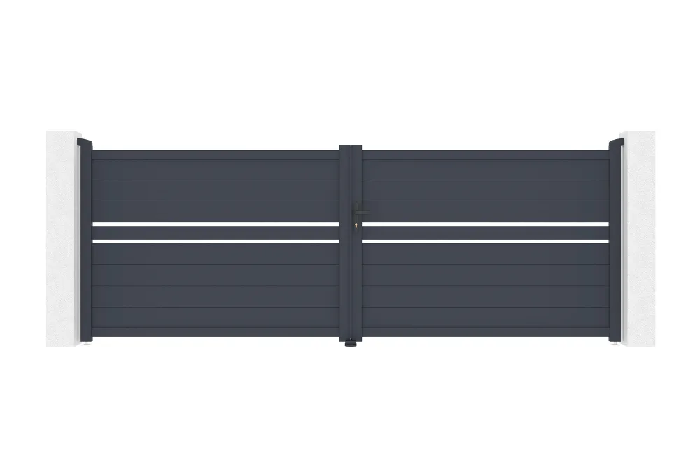 Puerta abatible 4m cimone .140 aluminio gris