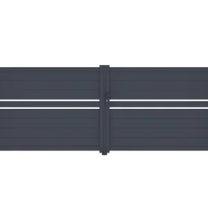 Puerta abatible 4m cimone al.140cm aluminio + puerta 1m al.140cm