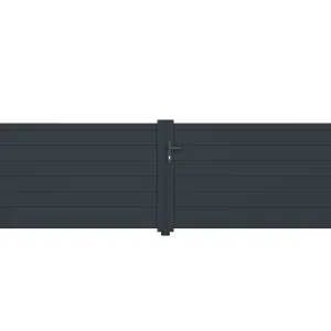 Puerta abatible 4m eiger al.115cm aluminio gris + 2 postes 20x20cm al.166cm