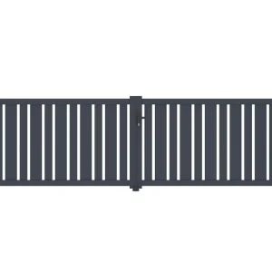 Puerta abatible 4m veymont al.120cm alu gris + 2 postes 20x20cm al.166cm