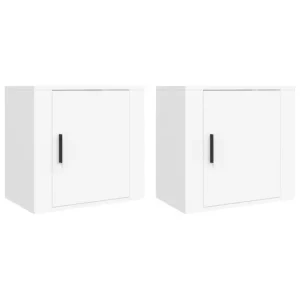 vidaXL Mesitas de noche de pared 2 uds color roble ahumado 50x30x47 cm