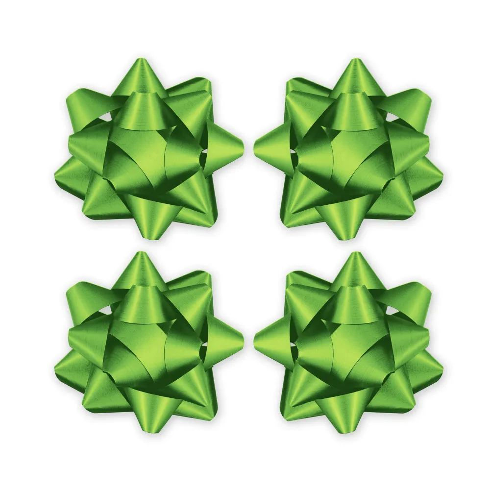 Lazo de regalo verde mate 2 pulgadas 4 ud.