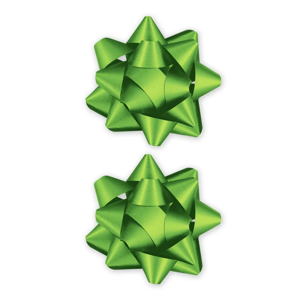 Lazo de regalo verde mate 3 pulgadas 2 ud.