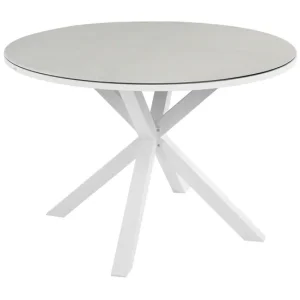Jardineras Conectables Mesa de jardín blanca ⌀ 120 cm MALETTO