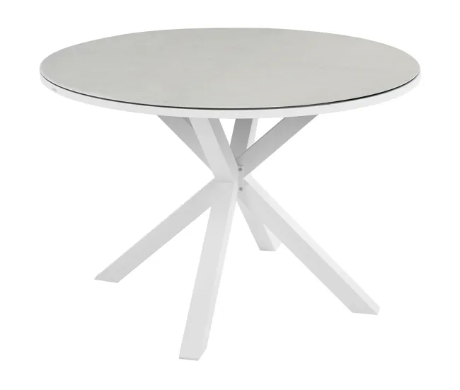 Jardineras Conectables Mesa de jardín blanca ⌀ 120 cm MALETTO