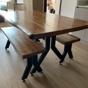 Mesa Comedor Sequoia Y con bancas Kit de Montaje Incluido