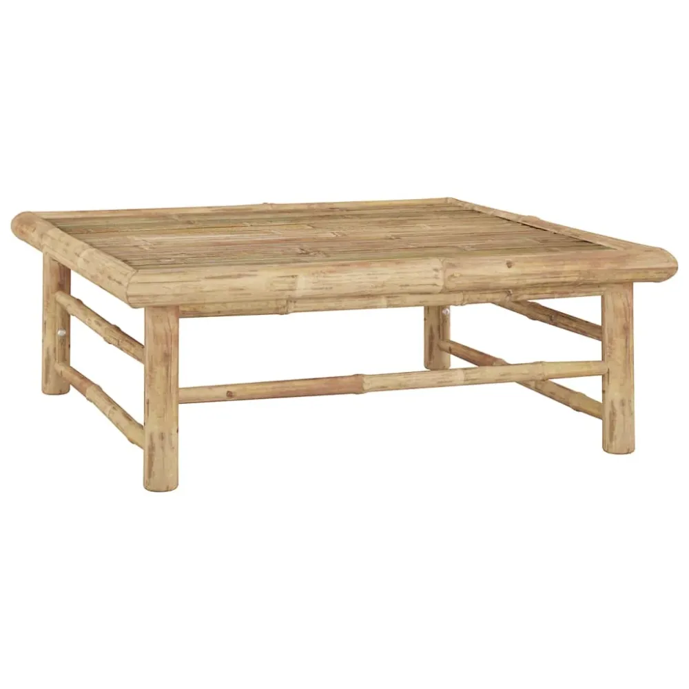 Mesa de jardín Walvion | Bambú con Estante Inferior | Resistente la Intemperie