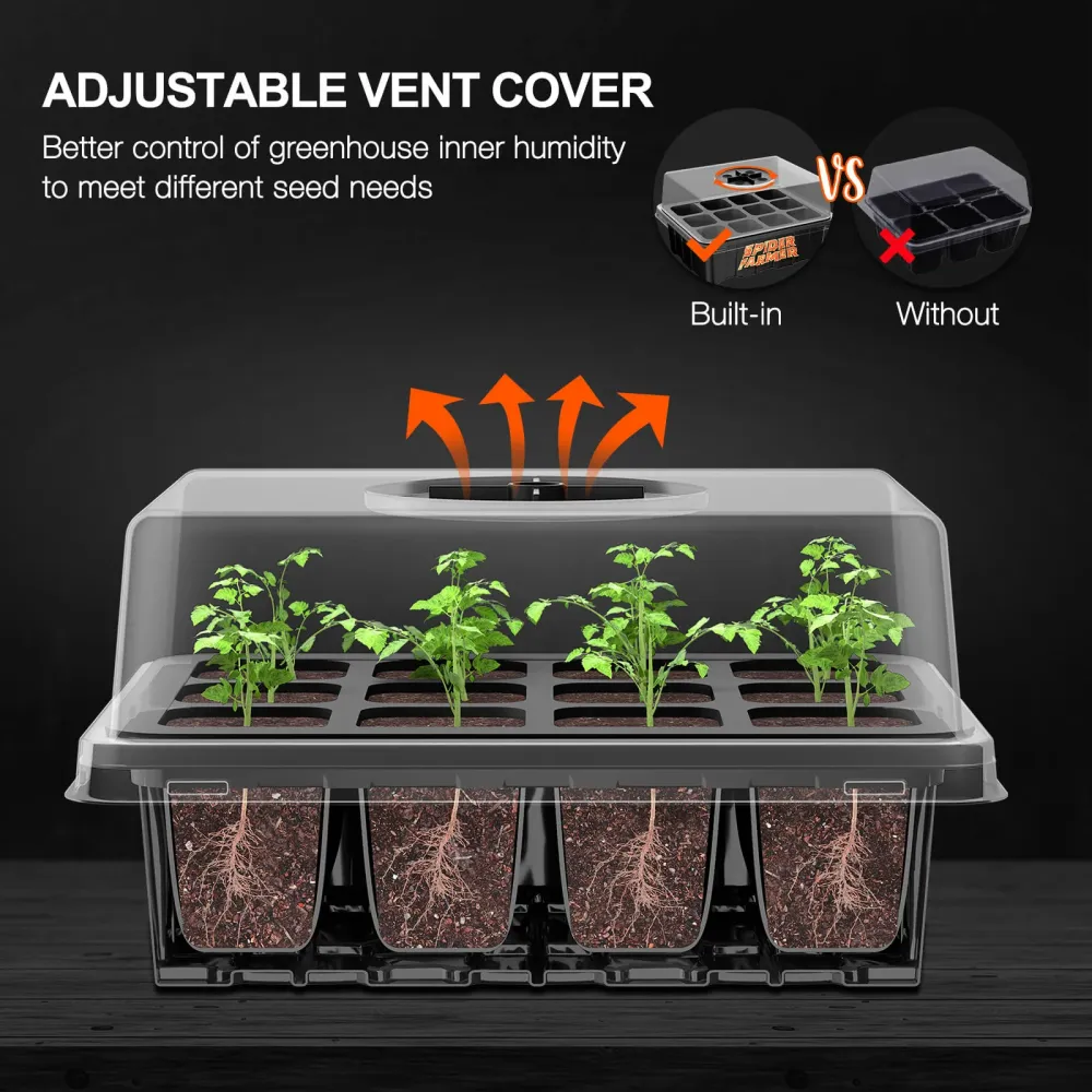 Sustrato Especializado Spider Farmer | Seed Starting Trays - Bandejas de germinación reutilizables para cultivo indoor