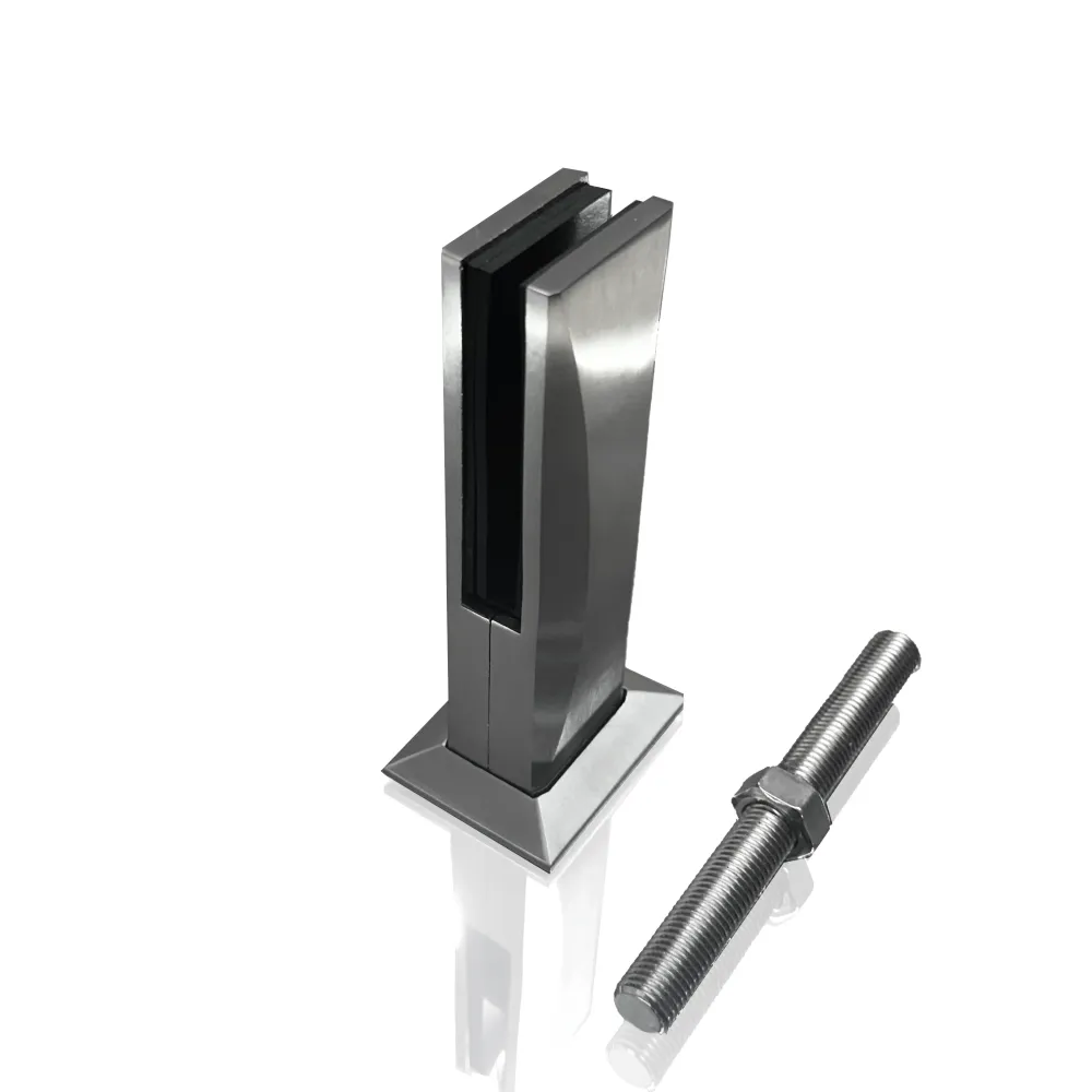 Miniposte Rectangular de 17cm de Grande Para Barandal de Cristal Templado de 8 14mm Herralum