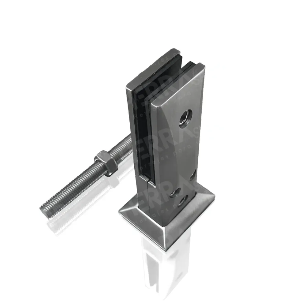 Miniposte Rectangular de 17cm de Grande Para Barandal de Cristal Templado de 8 14mm Herralum