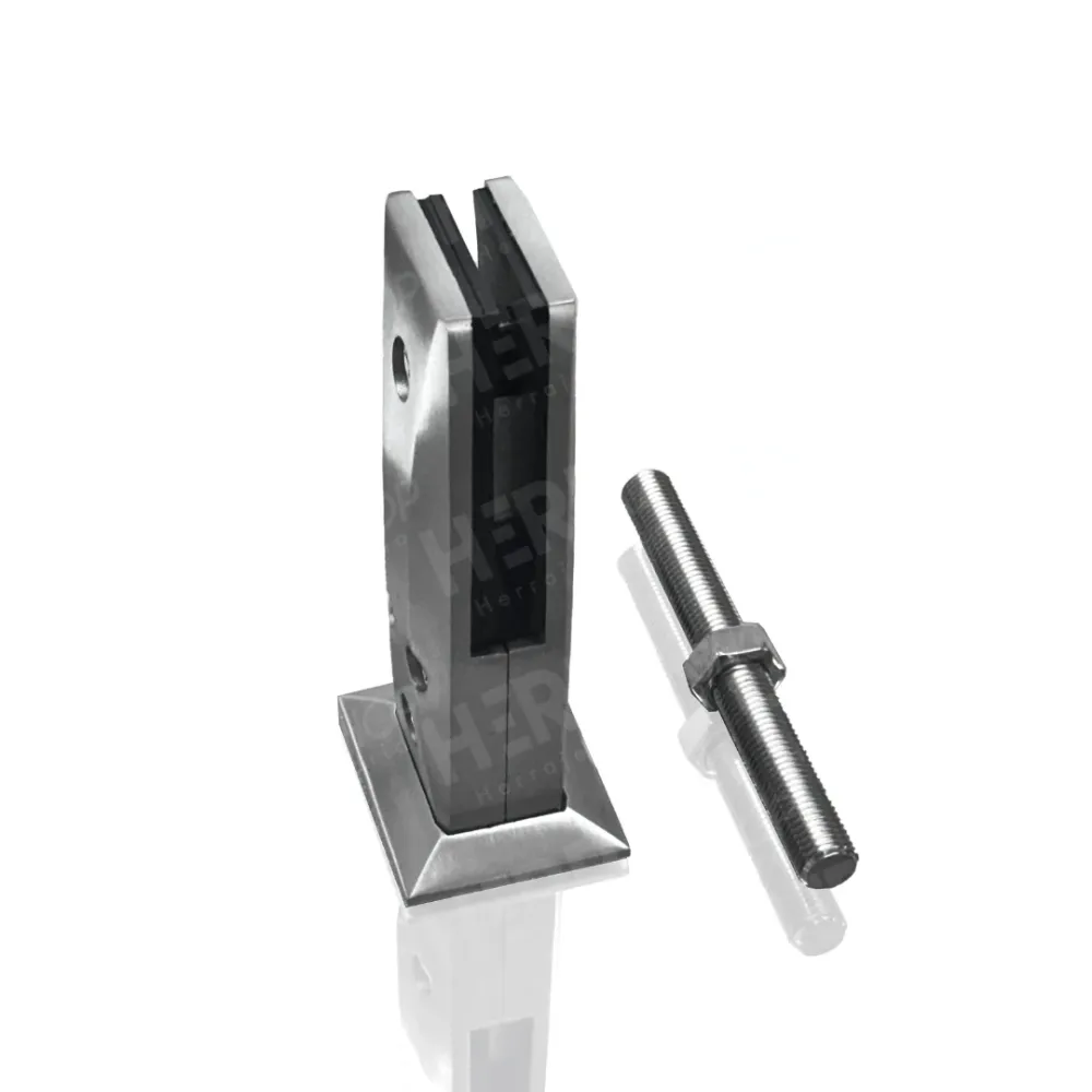 Miniposte Rectangular de 17cm de Grande Para Barandal de Cristal Templado de 8 14mm Herralum