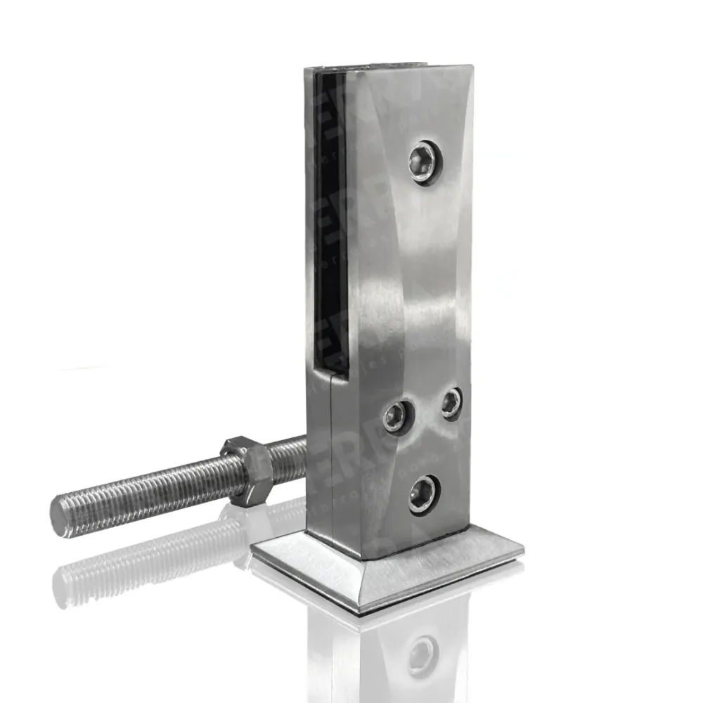 Miniposte Rectangular de 17cm de Grande Para Barandal de Cristal Templado de 8 14mm Herralum