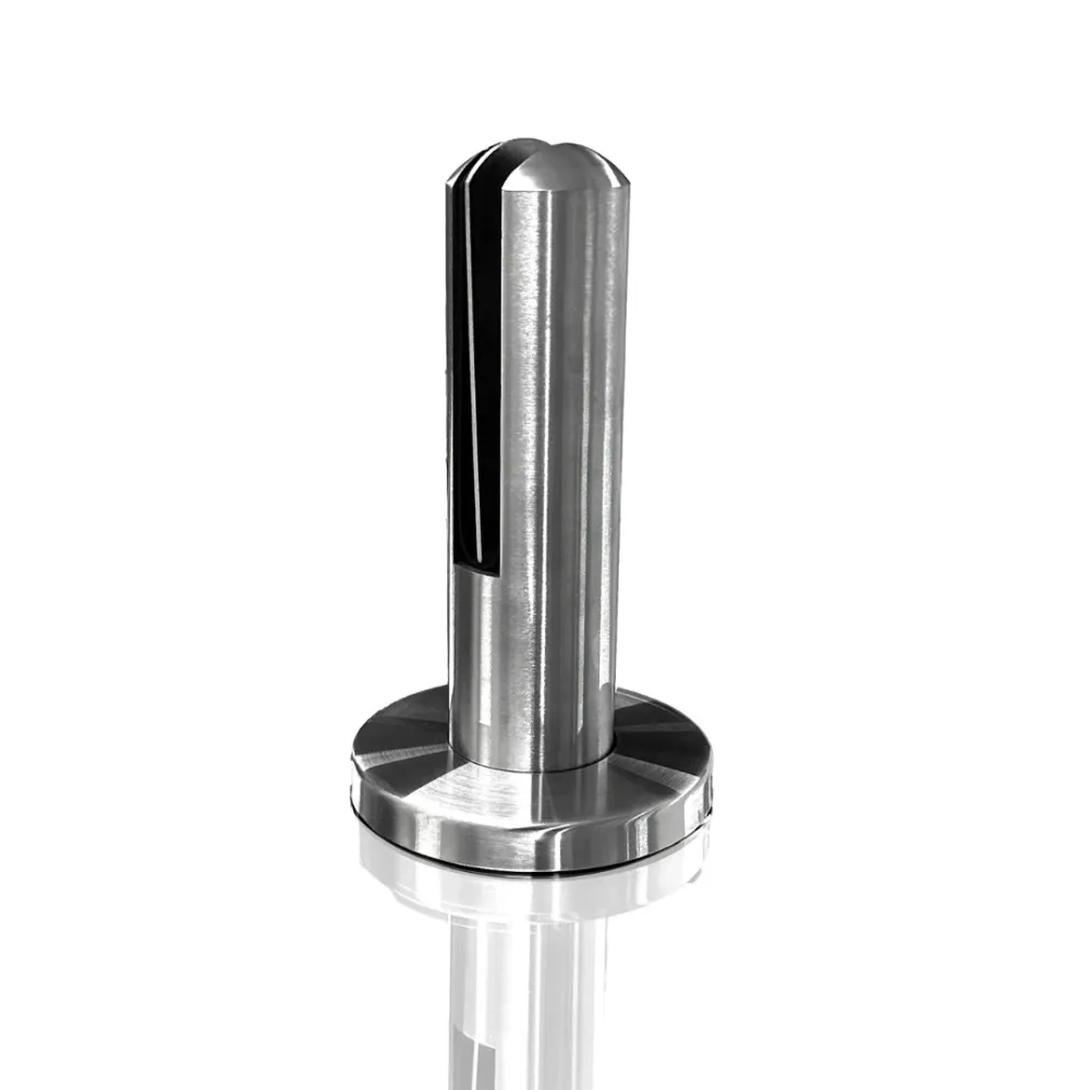 MiniPoste Redondo de 17.8cm de extenso para Barandal de Vidrio Templado de 8 14mm