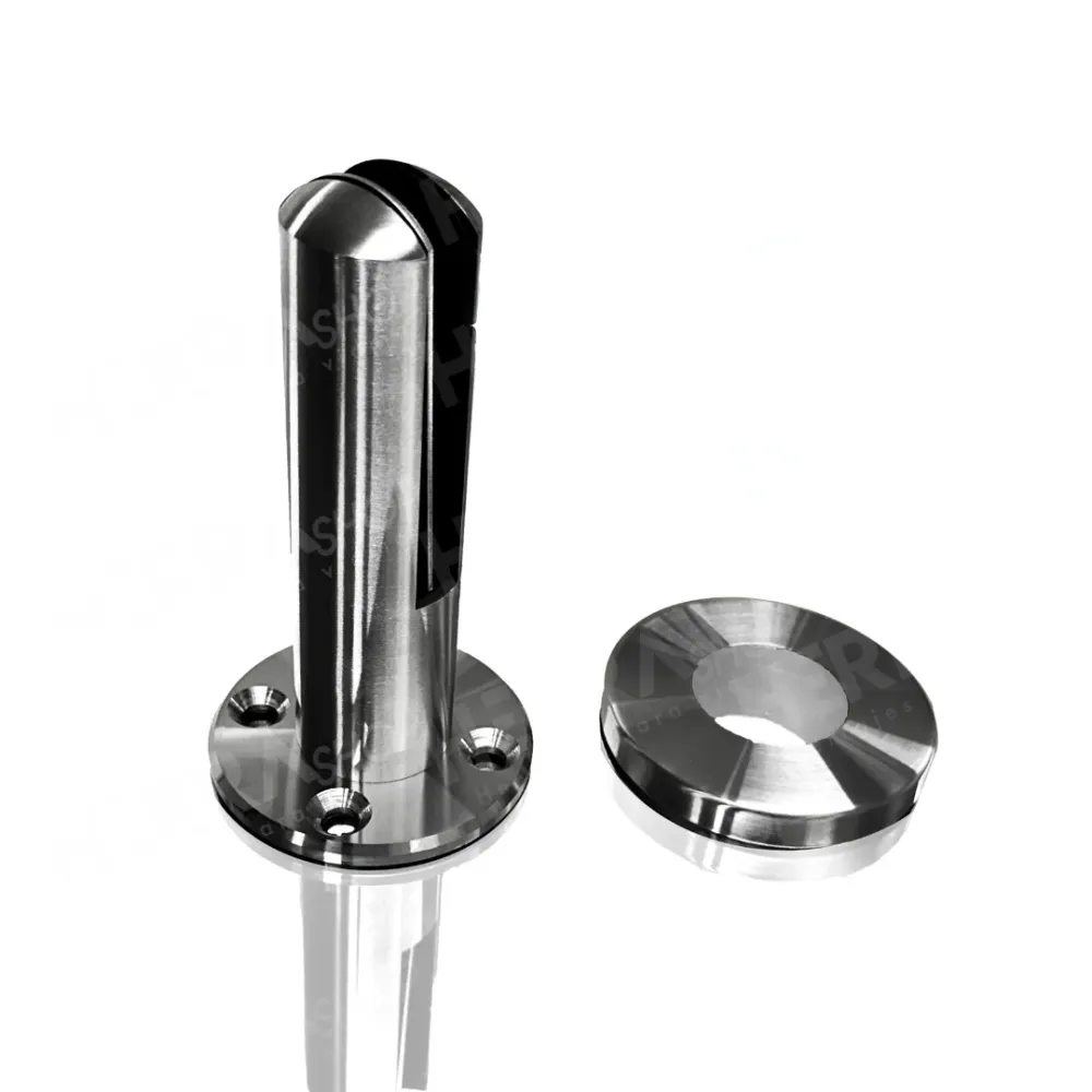 MiniPoste Redondo de 17.8cm de extenso para Barandal de Vidrio Templado de 8 14mm